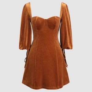 Solid Velvet Sweetheart Mini Dress